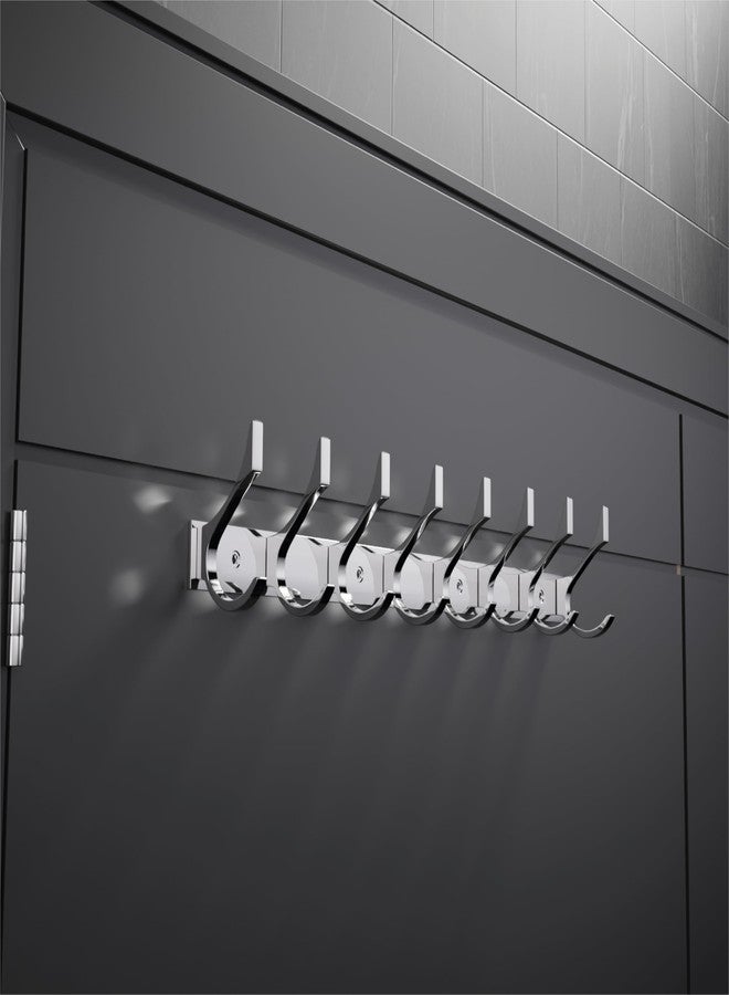 آي ستار خطافات ملابس الحمام من الفولاذ المقاوم للصدأ من iSTAR، 8 دبابيس، خطافات لتعليق أردية الحمام، قضيب لتعليق المفاتيح والملابس والمناشف، خطاف فولاذي (فضي، عبوة من قطعتين) - Image 5